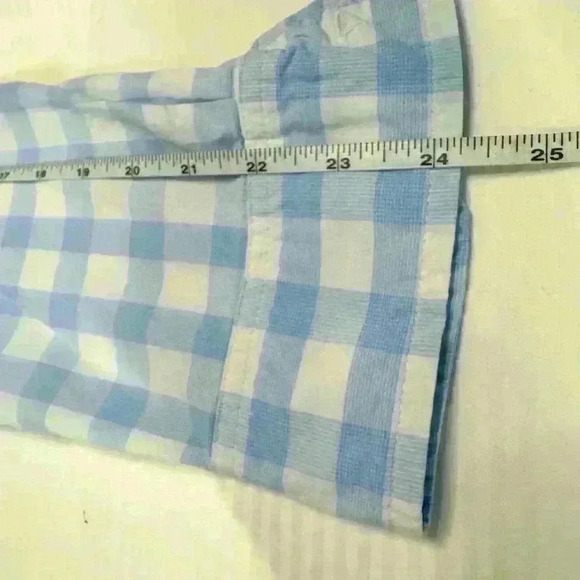 Gap Gingham Button Down S Coastal Blue Check Shirt Nautical Boyfriend Fit - Picture 7 of 12